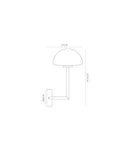 Orb 1 Light Long Arm Dome Technical Drawing by Lighting Republic