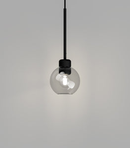 Parlour Lite Black Sphere Clear Pendant Light by Lighting Republic