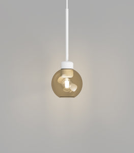 Parlour Lite White Sphere Amber Pendant Light by Lighting Republic