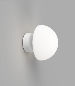 Orb Dome Short Arm Wall Light in White by Lighting Republic