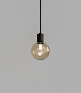 Parlour Iron Sphere Amber Pendant Light by Lighting Republic