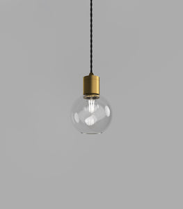 Parlour Old Brass Sphere Clear Pendant Light by Lighting Republic