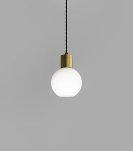 Parlour Old Brass Sphere White Pendant Light by Lighting Republic