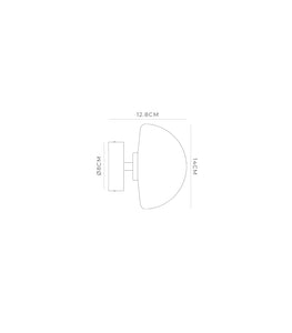 Orb Dome Short Arm Wall Light Technical Drawing by Lighting Republic