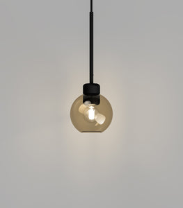 Parlour Lite Black Sphere Amber Pendant Light by Lighting Republic