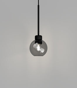 Parlour Lite Black Sphere Smoke Pendant Light by Lighting Republic