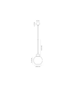 Parlour Lite Sphere Pendant Light Technical Drawing by Lighting Republic