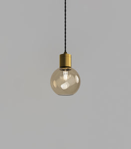 Parlour Old Brass Sphere Amber Pendant Light by Lighting Republic