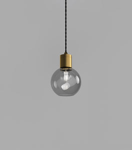 Parlour Old Brass Sphere Smoke Pendant Light by Lighting Republic