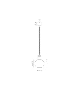 Parlour Sphere Pendant Light Technical Drawing by Lighting Republic